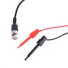 Sonda de teste osciloscópio bnc, clipe de gancho duplo, plugue macho, conector de fio de chumbo, 1.1m, ft 2024 - compre barato