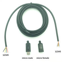 Micro USB 2.0 B 5pin Male to Female M/F Extension Connector DIY 5 core cable for USB Mouse Keyboard data cable Welding assembly 2024 - купить недорого