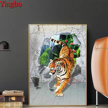 New Arrival Tiger waterfall landscape animal 5D DIY Diamond painting cross stitch Rhinestone mosaic Diamond Embroidery Home art 2024 - buy cheap