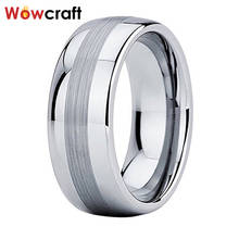 Кольца из карбида вольфрама для мужчин и женщин, удобные обручальные кольца с купольными краями, 8 мм 2024 - купить недорого