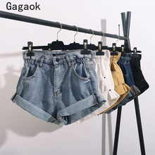 Gagaok-pantalones cortos vaqueros para mujer, ropa informal holgada de alta calidad, moda coreana elegante, Harajuku salvaje, gran oferta, verano 2021 2024 - compra barato