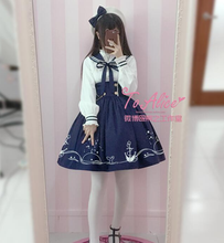 Conjuntos Vintage de lolita dulce, camisa de lolita con lazo de encaje de pie + bonito vestido de lolita de cintura alta, vestido victoriano kawaii para niña loli 2024 - compra barato