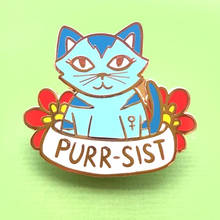 Purr-sistence Kitty Cat Brooch Pins Enamel Metal Badges Lapel Pin Brooches Jackets Jeans Fashion Jewelry Accessories 2024 - buy cheap
