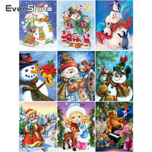 Evershine pintura de diamante quadrada completa 5d, novidades, imagem de boneco de neve, kits de mosaico de desenhos animados com strass 2024 - compre barato