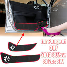 High Quality Side Edge Guard Polyester Carpet Accessories for Peugeot 307 2013 SW Protective Mat Car Door Anti Kick Pad Sticker 2024 - buy cheap