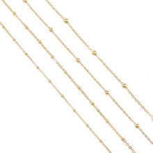 Cadena de bolas chapada en oro de 18k para fabricación de joyas, collar, pulsera, accesorios para el tobillo, 1m de ancho, 1,6/2mm 2024 - compra barato