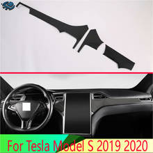 Accesorios para coche Tesla modelo S 2019 2020, consola central estilo fibra de carbono, Panel de instrumentos Interior alrededor del embellecedor 2024 - compra barato