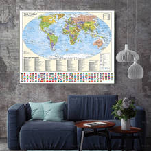 90x90cm The World Map with National Flags Non-woven Canvas painting Wall Art Poster Living Room Home Decoration School Supplies 2024 - buy cheap