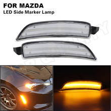 Luz led âmbar dianteira para-choques, 2 peças, luz de seta, lente transparente para mazda miata visual 2016 2017 2018 2019 2024 - compre barato