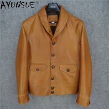 AYUNSUE Genuine Leather Jacket Men Clothng 2020 Yellow Sheepskin Mens Coat Black Horsehide Clothes Male Chaqueta Hombre LXR505 2024 - buy cheap