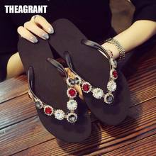 THEAGRANT Platform Summer Slippers Women Shoes Crystal Ladies Wedges Flip Flops Bohemia Vacation Beach Shoes Woman WSL3032 2024 - buy cheap