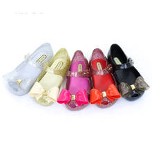 Mini Melissa 2020 New Three Big Bow Girls Sandals Jelly Princess Shoes Soft Shoes High Quality 5 color Children Sandals 2024 - buy cheap