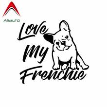 Aliauto Милая Автомобильная наклейка Love My Frenchie Французский бульдог виниловый оконный бампер аксессуары для собак ПВХ наклейка для Suzuki,14 см * 12 см 2024 - купить недорого