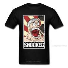 Супер забавная футболка для мужчин и женщин, цельная футболка с принтом «Thunder God Shocked Face», Мужская черная одежда, хип-хоп Аниме футболки 2024 - купить недорого