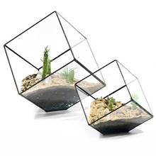 Terrario de cristal de cubos geométricos para decoración del hogar, soporte de flores carnosas, florero, maceta, novedad 2024 - compra barato