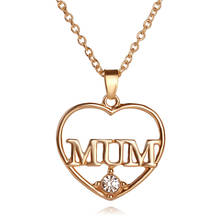 Hollow Love Heart Mother's Day Gift Letter MUM Zircon Pendant Necklace Love Woman Mother Girl Gift Wedding Blessing Jewelry 2024 - buy cheap