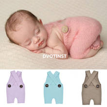 Dvotinst Newborn Photography Props Baby Outfits Button Overalls Pants Romper Fotografia Accessories Studio Shoots Photo Props 2024 - buy cheap