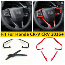 Yimaautotrims Car Steering Wheel Strip Cover Trim Fit For Honda CR-V CRV 2016 - 2020 Red / Carbon Fiber Look Interior 2024 - buy cheap