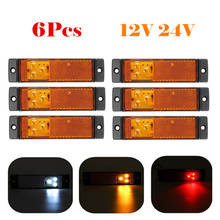 6Pcs 12V 24V 3LED Car Side Marker Lights Clearance Turn Signal Reflector Stop Indicator Lamps Truck Trailer Caravan RV Lorry Van 2024 - buy cheap