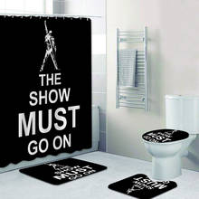 Funny The Show Must Go On Freddie Mercury Quote Shower Curtains Bathroom Curtain Set Bath Mat Toilet Rug Carpet Home Decor Gift 2024 - buy cheap