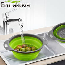 ERMAKOVA-Conjunto de colador de silicona plegable, escurridor de cocina, 2 piezas 2024 - compra barato