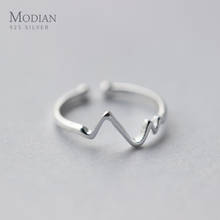 Modian Fashion Open Adjustable Finger Ring for women Genuine 925 Sterling Silver Simple Geometric Wave Ring Fine Jewelry 2024 - buy cheap