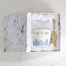 Taza de oro europeo de cerámica de gran capacidad pequeña taza de oficina fresca desayuno leche café pareja taza de bebida caja de regalo 2024 - compra barato