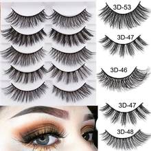 5Pairs 3D Faux Mink Hair False Eyelashes Extension Wispy Fluffy Think Lashes Makeup Extension Tools 2024 - buy cheap