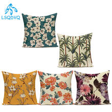 Decorative Throw Pillows Case Polyester Flower Plant Tropical Plant Leaves Pillow Cushion Cover for Sofa Home Pillowcase 2024 - buy cheap