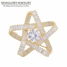 Neoglory AAA CZ Luxury Five-pointed Star Brooches For Women Gentlemen Korean Design Fashion Pins For Suit Gift For Mother's Day 2024 - buy cheap