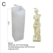 Molde de vela de silicona de columna romana, fabricación de velas de Maniquí de Aroma de Venus, modelo de escultura de arte, molde de cera para manualidades, regalos 2024 - compra barato