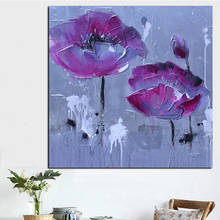 Pintura moderna abstrata floral em lona, pintura a óleo de flores, pôsteres de arte de parede para sala, decoração de casa, quadros 2024 - compre barato