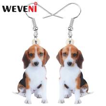 WEVENI Acrylic Sitting Beagles Dog Earrings Animal Drop Dangle Jewelry For Women Girl Teen Kids Party Charm Decoration Gift Bulk 2024 - buy cheap