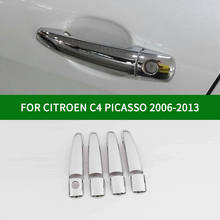 Para CITROEN Grand C4 PICASSO 2006-2013 MPV accesorio cromo de plata para manija de puerta lateral de coche cubiertas de molduras 2007, 2008, 2009, 2010 2024 - compra barato