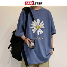 LAPPSTER Men Summer Dirty Flower Harajuku T-shirts 2022 Man Casual Japanese Streetwear White Tshirts Male Korean Cotton Clothing 2024 - buy cheap