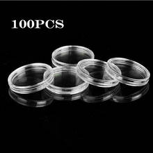 100Pcs Luxury 27mm Clear Round Plastic Coin Capsule Box Round Coin Holder Storage Case Hot 2024 - buy cheap