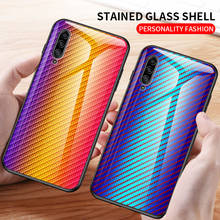 For Xiaomi Mi 9T Pro 9Se 8 Lite CC9E Case Tempered glass Gradient carbon fiber cover for xiaomi mi A1 A2 A3 Lite F1 Mix 2 2S 3 2024 - buy cheap