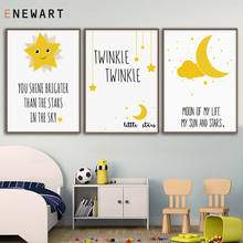 Baby Nursery Quote Wall Art Canvas Poster Print Cartoon Star Moon Painting Nordic Kid Picture Children Bedroom Decoration 2024 - buy cheap