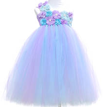 Vestidos de Fiesta de princesa para niña, vestido de baile para largo desfile de flores de lavanda, ropa para niños para boda, vestidos de tutú para niñas pequeñas 2024 - compra barato