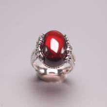 New Pure 925 Sterling Silver Ring The widest 17mm Garnet Lace Ring 2024 - buy cheap