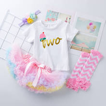 T-shirt Printing Skirt Set 4pcs New Born Baby Girls Romper Infant Outfits Girls Princess Toddler Kids Clothes Birthday Gifts 2024 - buy cheap