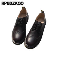 Zapatos Oxford estilo británico para mujer, calzado plano estilo Brogue Vintage, de diseñador chino, negro, talla 35, color marrón, vino tinto, 2021 2024 - compra barato