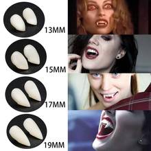 Colmillos de dientes de vampiro, accesorios para disfraz de Halloween, pegamento sólido, adhesivo para dentadura, decoraciones DIY para fiesta, 1 par 2024 - compra barato