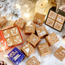 Sello de goma de madera para álbum de recortes, sello de cera artesanal, Feliz Navidad, Papá Noel, muñeco de nieve, regalo de Navidad 2024 - compra barato