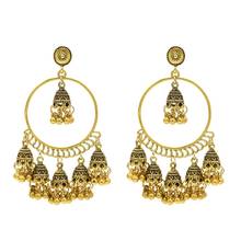 Gold Vintage Palace Zamak Indian Bells Tassel Earrings With Birdcage For Women Wedding Party Gift Jewellry 2024 - buy cheap