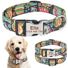 AiruiDog Personalized Dog Collar Free Engraved Small Medium Name Puppy Polyester Collars 2024 - buy cheap