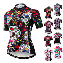 Weimostar Skull Cycling Jersey Women 2021 Short Sleeve Bike Jersey Top MTB Bicycle Shirt Racing Cycling Clothes Maillot Ciclismo 2024 - buy cheap