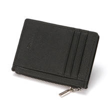 Fashion New Quality Genuine Leather Card Holder Black Brown Soft Zip Coin Pocket ID Credit Cards Holders For Men Free Shipping 2024 - buy cheap