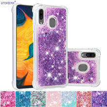 Glitter Cover for Samsung Galaxy A30 A20 2019 Wide4 Bling Liquid Bumper Case Wide 4 SM-A305FN/DS SM-A205FN/DS A205FN/DS A305FN 2024 - buy cheap