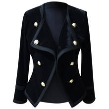 Women Notched Collar Short Jacket Coat 2022 Autumn Winter Double Breasted Suit Female Velvet Black Slim Outwear 2024 - buy cheap